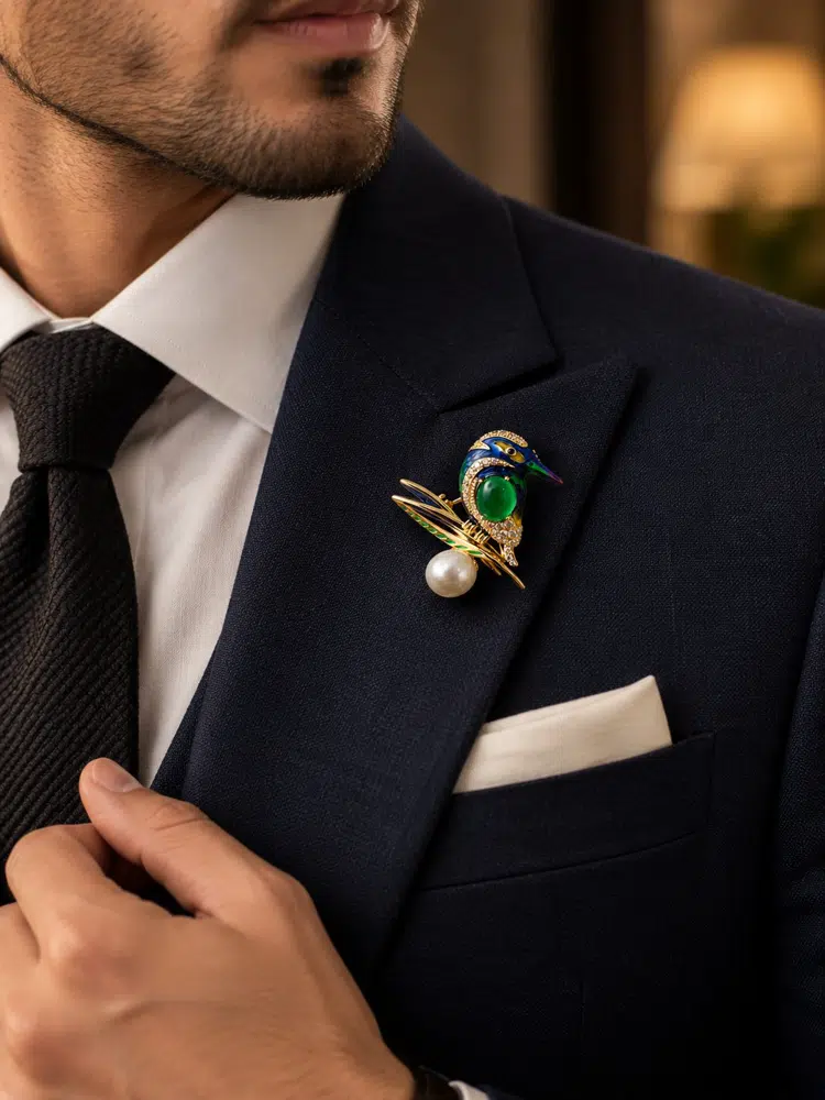 Designer Kingfisher Brooch
