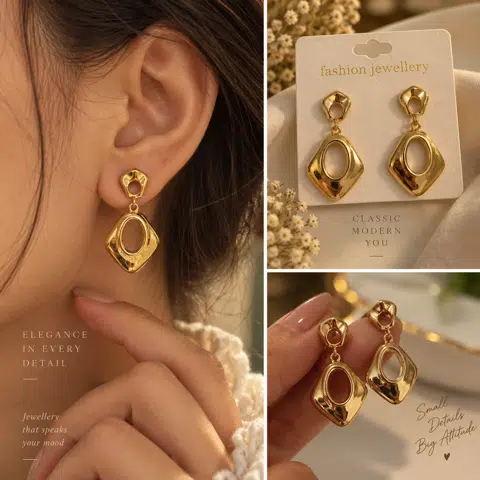 Premium Gold Tone Statement Earrings