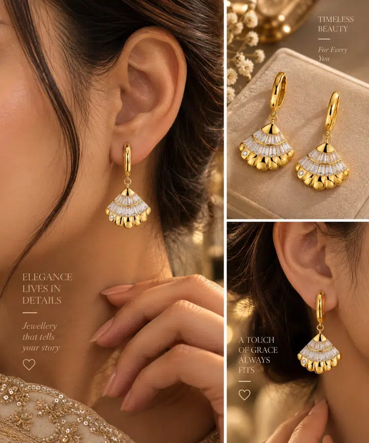 Premium Jhumka Style Zircon Stone Earrings - 1