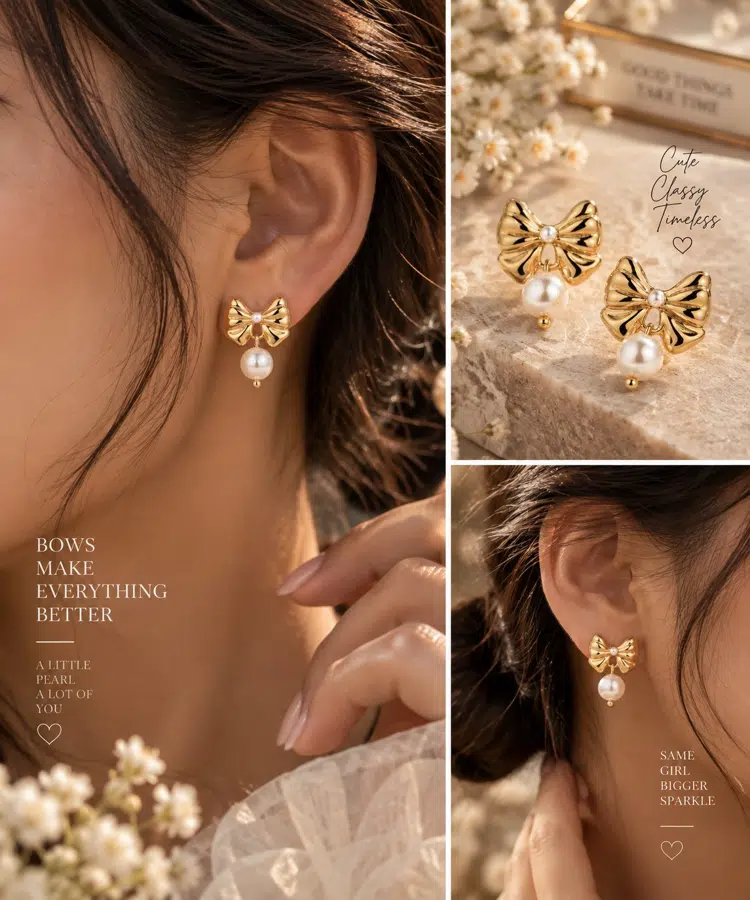 Premium Pearl Drop Statement Earrings