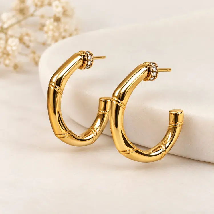 Premium studed Hoop Earrings - 2