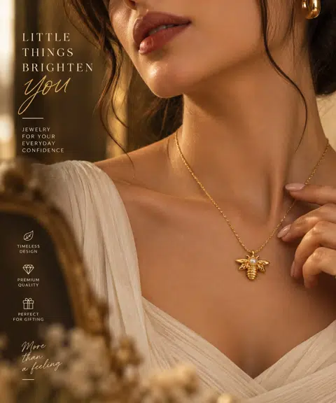 Premium Pearl Honeybee Pendant Chain