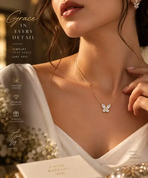 Sparkle Floral Pendant Chain
