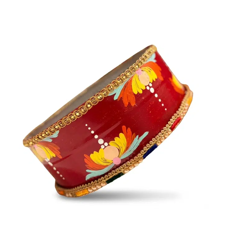 Hand-Painted Dot Mandala Pooja Thali, Karwa Chauth Special, 10 inch