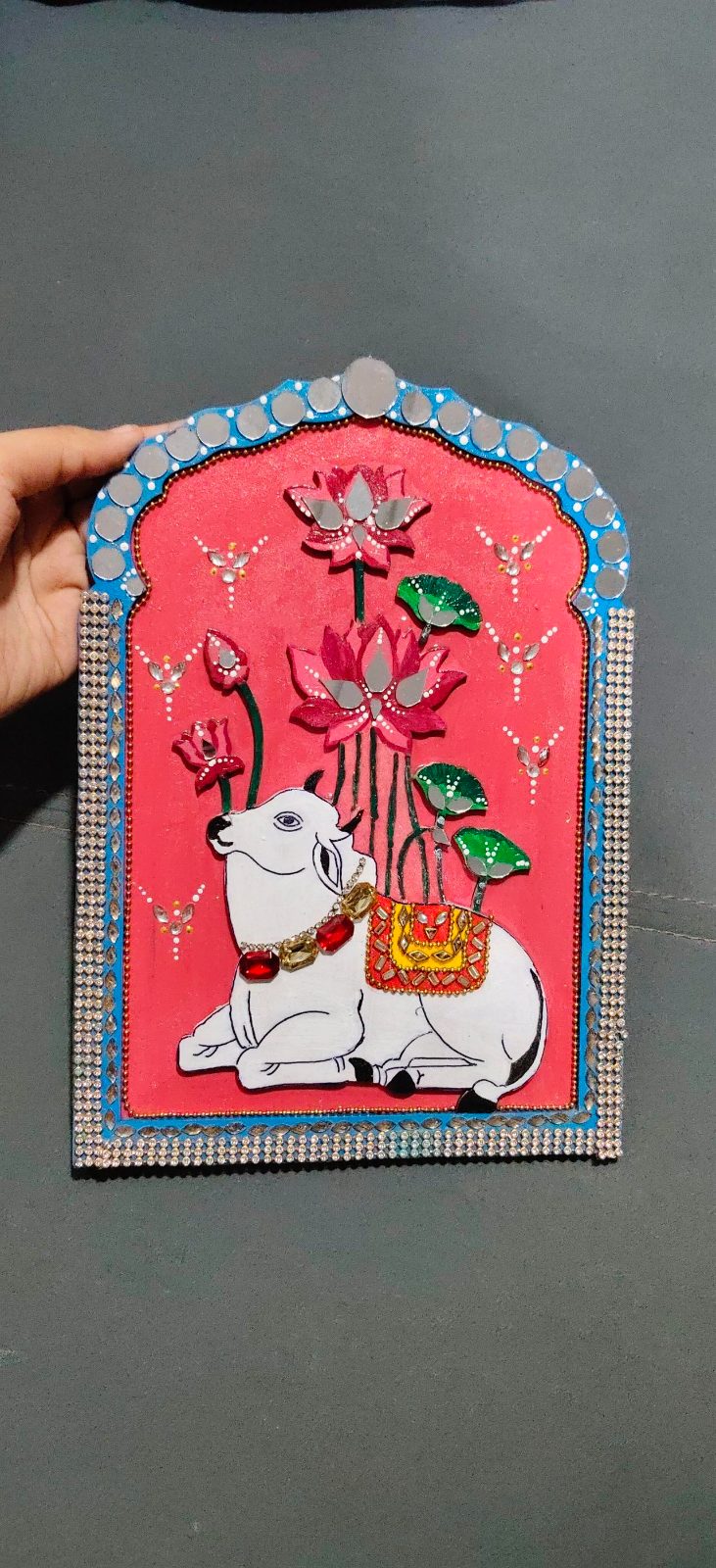 Kaamdhenu Cow with Lotus