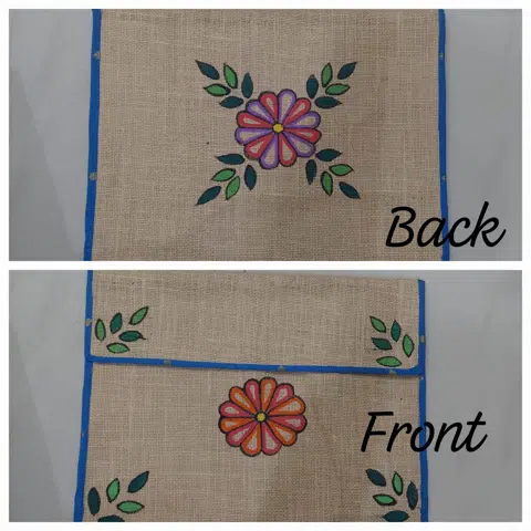 Hand Painted Laminated jute A4 size document folders 