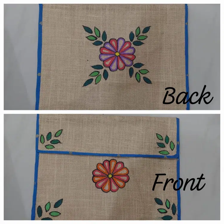 Hand Painted Laminated jute A4 size document folders