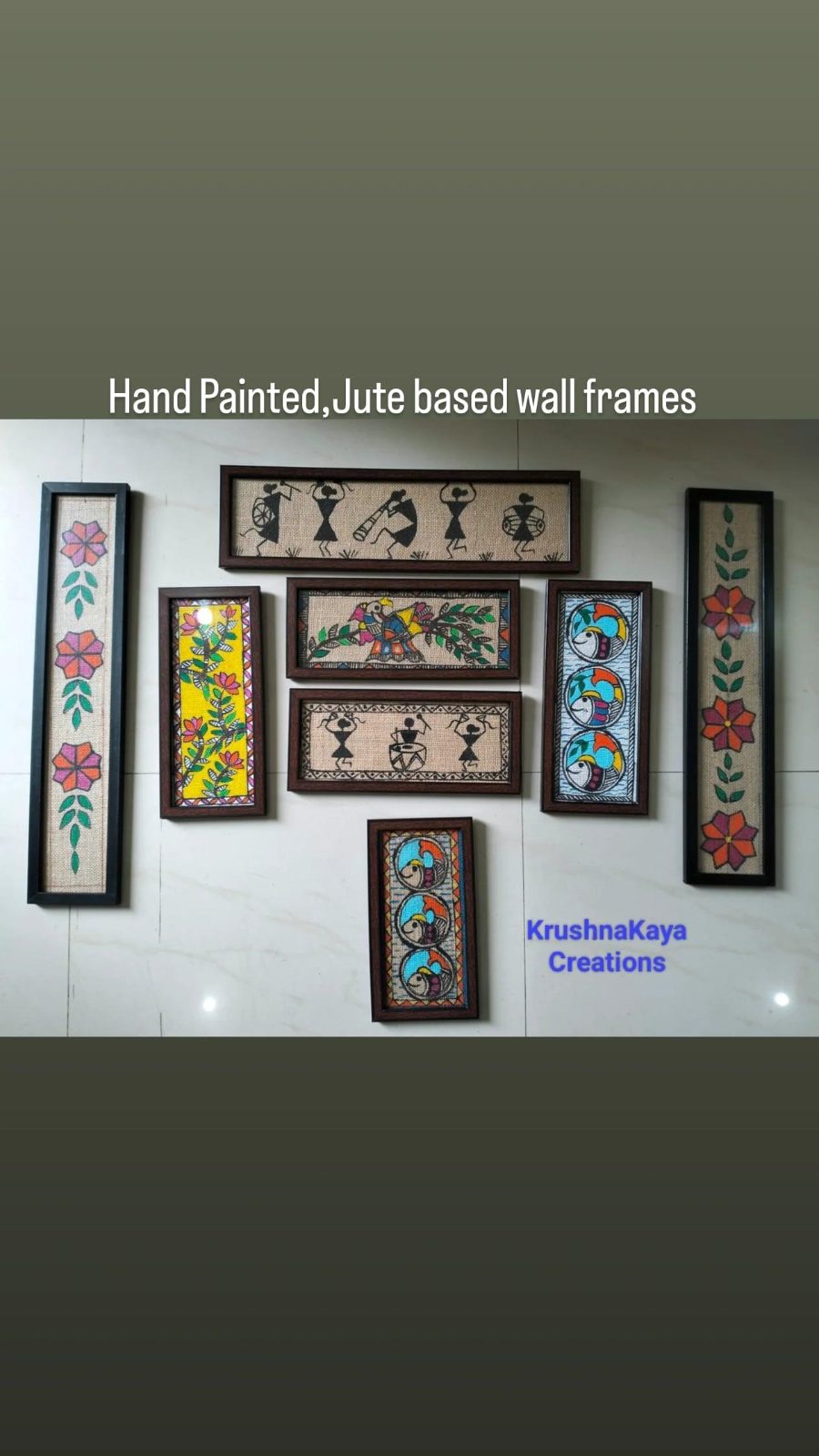 Hand Painted Jute Wall Frame