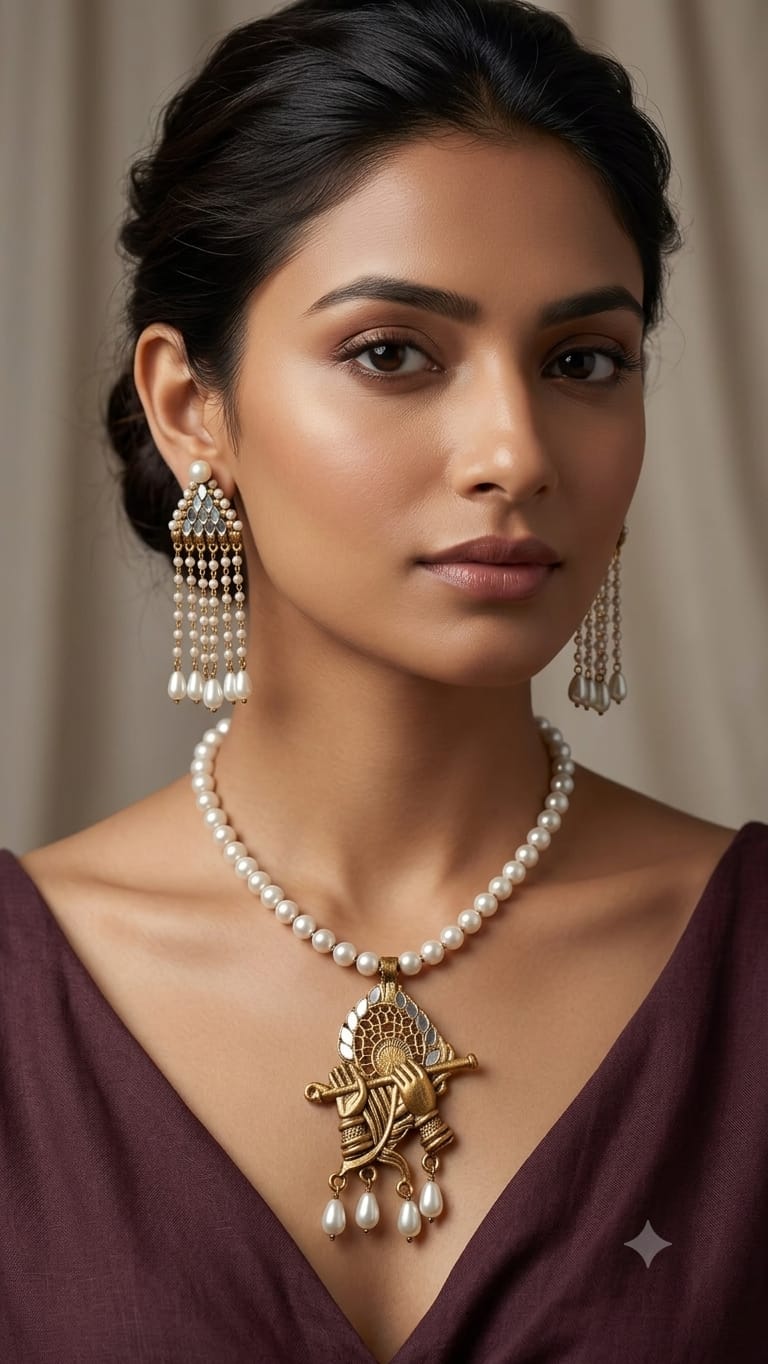 Krishna pendent long earrings