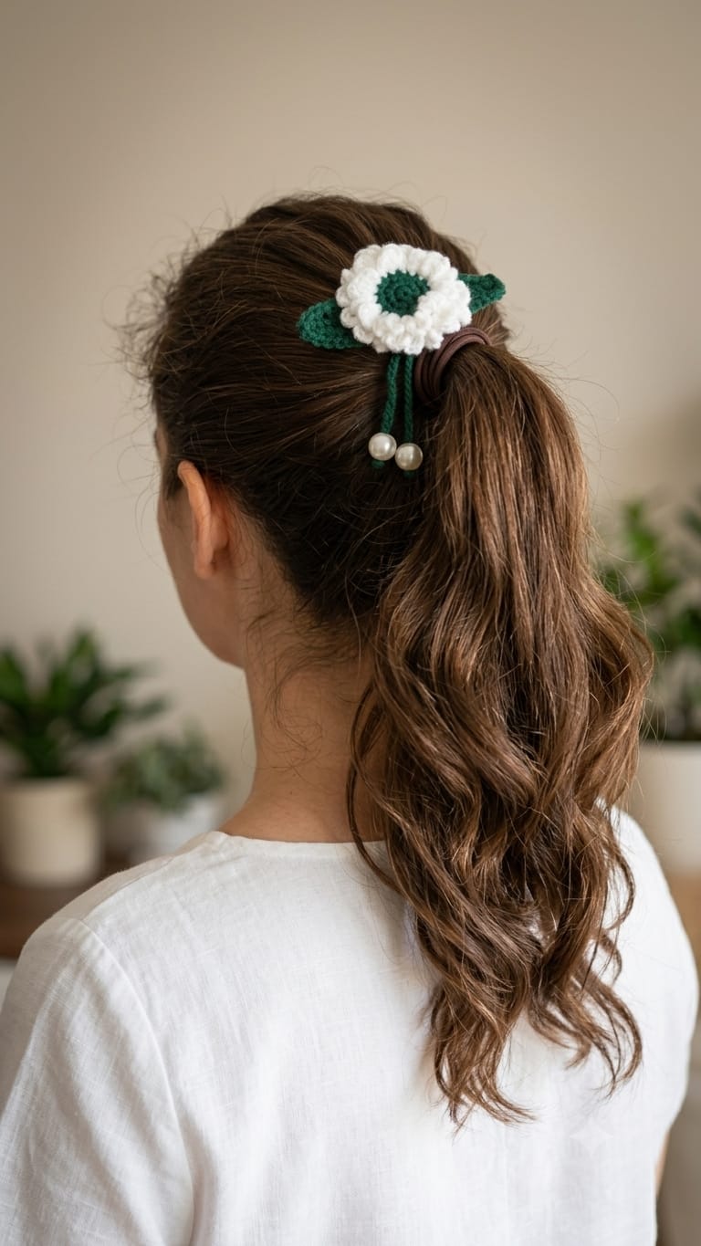 Crochet hair tie
