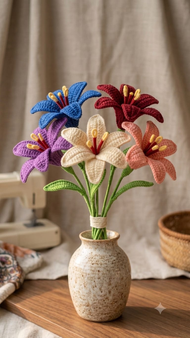 Crochet lily flower