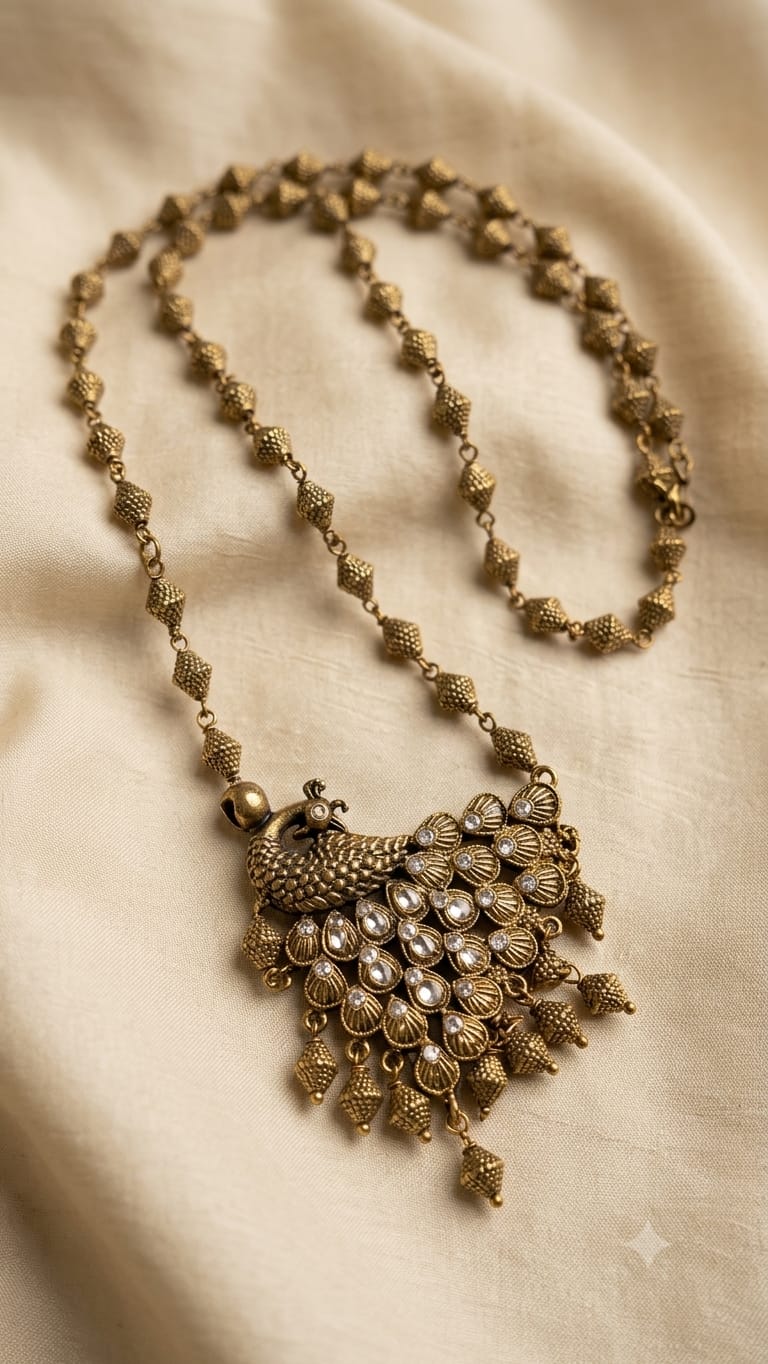 Peacock pendant necklace