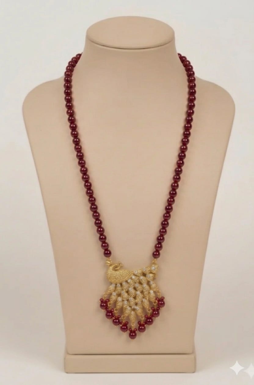 Peacock beads necklace