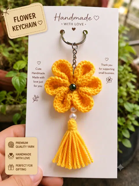 Yellow Flower Keychain