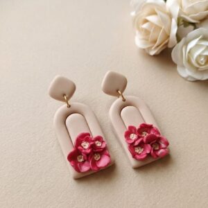 Handmade Clay Blush Arch Bloom Drops
