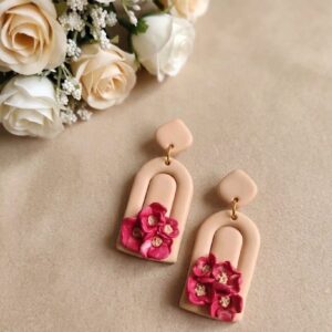 Handmade Clay Blush Arch Bloom Drops