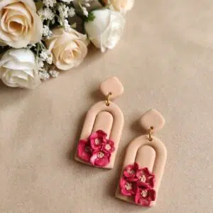 Handmade Clay Blush Arch Bloom Drops