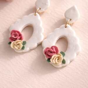 Handmade Clay Ivory Bloom Drops