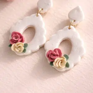 Handmade Clay Ivory Bloom Drops