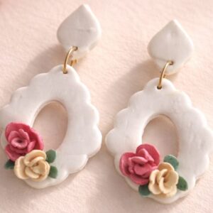 Handmade Clay Ivory Bloom Drops