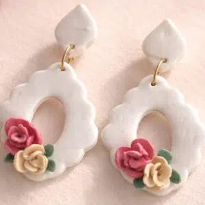 Handmade Clay Ivory Bloom Drops