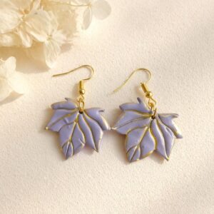 Handmade Clay Lavender Vein Leaf Drops