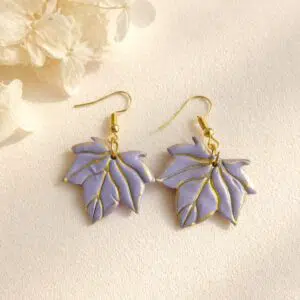 Handmade Clay Lavender Vein Leaf Drops