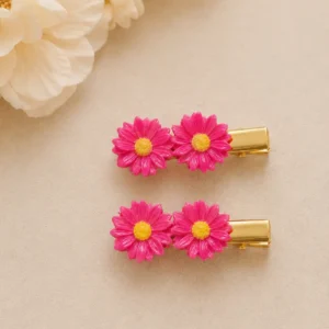 Handmade Clay Rose Daisy HairClips