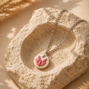 Handmade Clay Minimalist Leaf Pendent