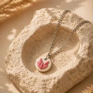 Handmade Clay Minimalist Leaf Pendent