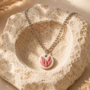 Handmade Clay Minimalist Leaf Pendent