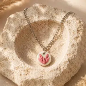 Handmade Clay Minimalist Leaf Pendent