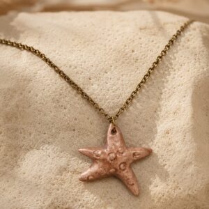 Ocean Starfish Handmade Clay Pendant Necklace