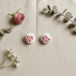 Blush Bloom Floral Stud Earrings
