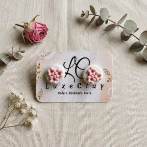 Blush Bloom Floral Stud Earrings
