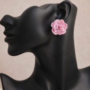 Handmade Clay Blush Bloom Studs