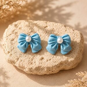 Handmade Clay Patel Ribbon Studs