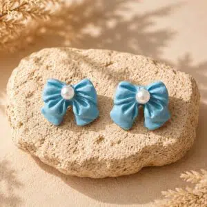 Handmade Clay Patel Ribbon Studs