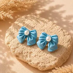 Handmade Clay Patel Ribbon Studs
