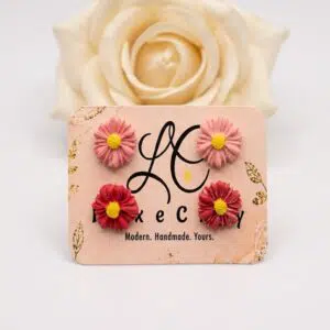 Handmade Daisy Flower Clay Stud Set