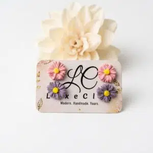 Handmade Daisy Flower Clay Stud Set