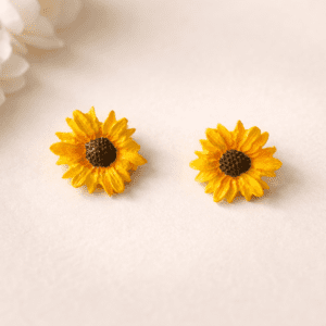 Handmade Clay Marigold Glow Studs