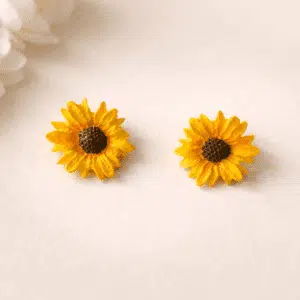 Handmade Clay Marigold Glow Studs