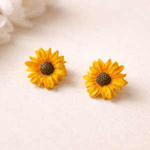 Handmade Clay Marigold Glow Studs