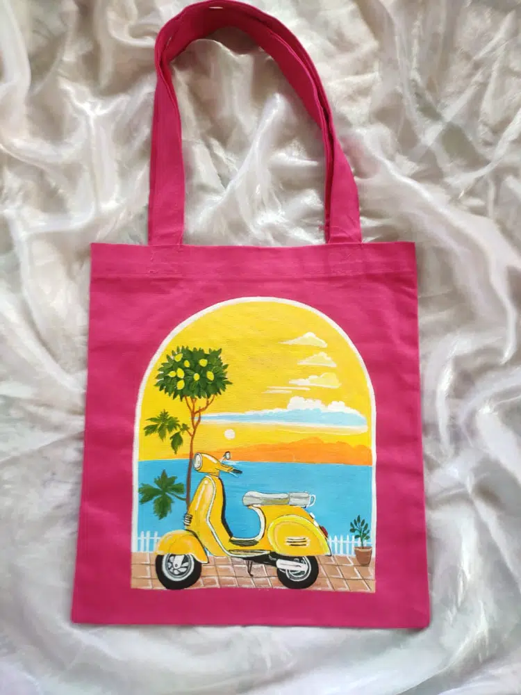 Yellow Vespa Tote bag