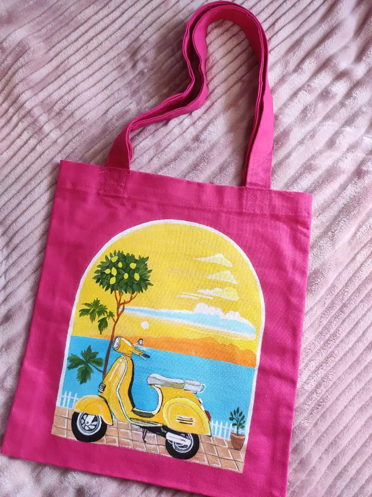 Yellow Vespa Tote bag