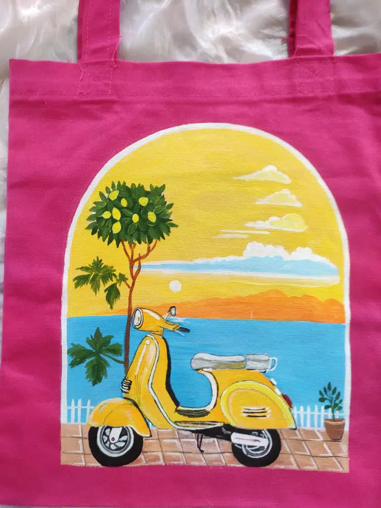 Yellow Vespa Tote bag