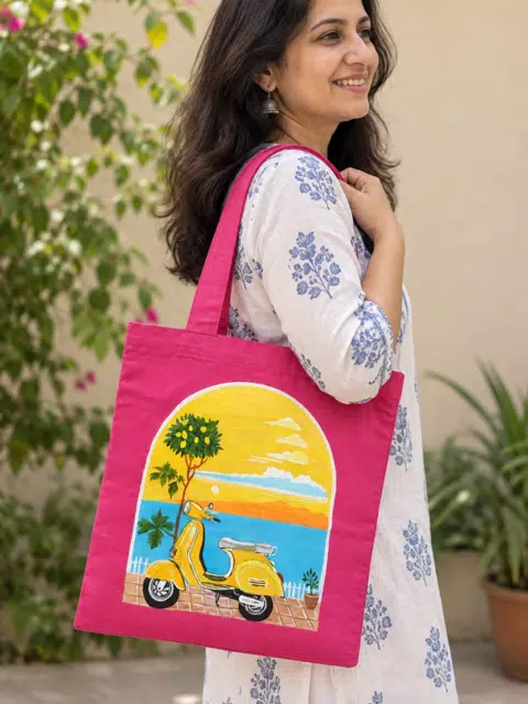 Yellow Vespa Tote bag 