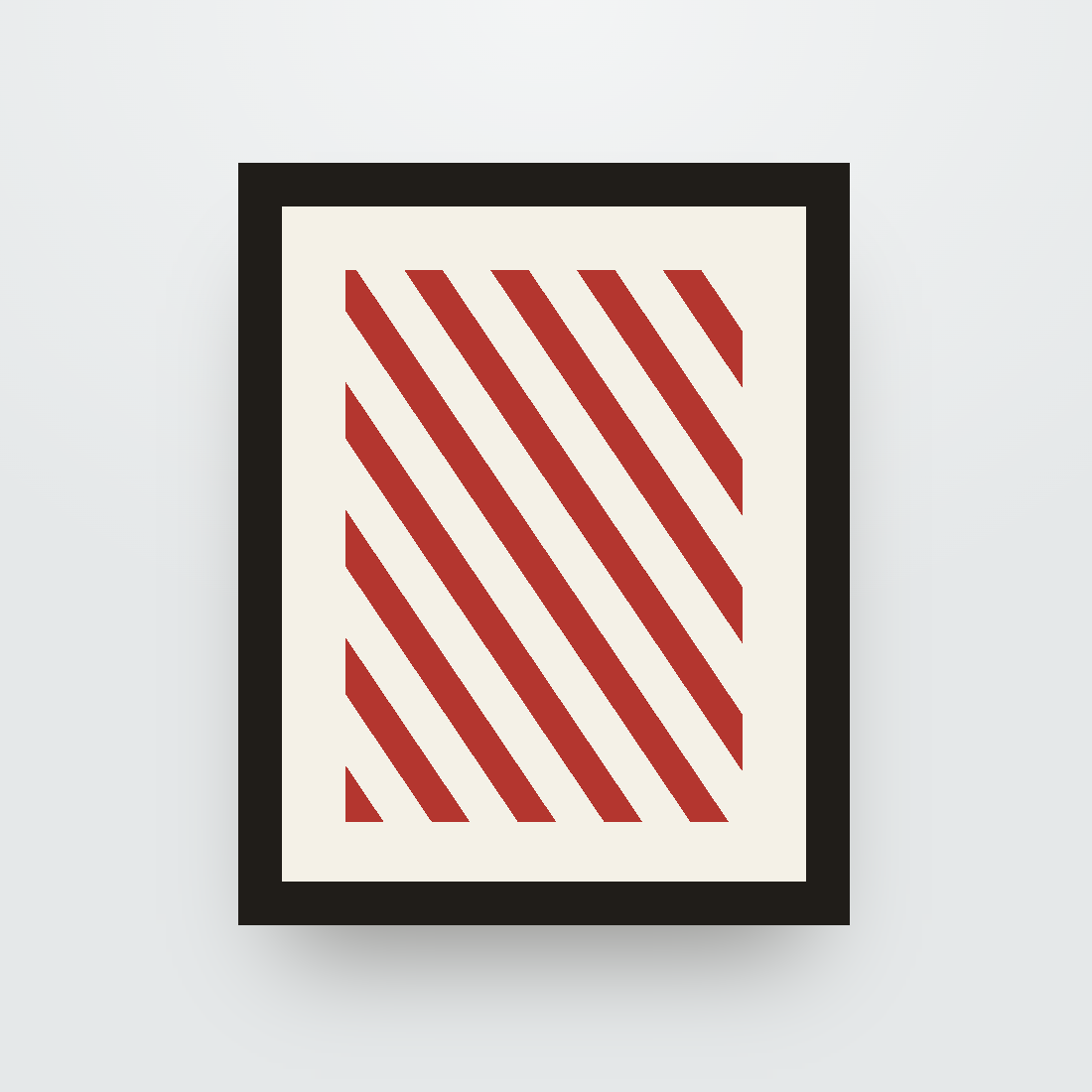 Framed Diagonal Stripes Print