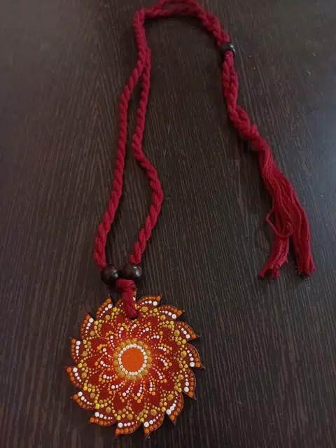 Blazing Blooms — Hand-Painted Sunburst Pendant